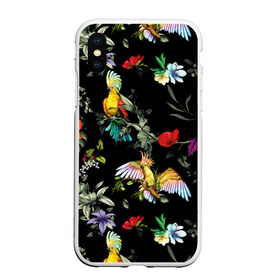 Чехол для iPhone XS Max матовый с принтом Попугаи в Санкт-Петербурге, Силикон | Область печати: задняя сторона чехла, без боковых панелей | parrots | ветки | графика | джунгли | искусство | картинка | красивый | красный | крутой | листья | мода | модный | молодёжная | орнамент | попугаи | рисунок | розовый | рукоделие | синий | стиль