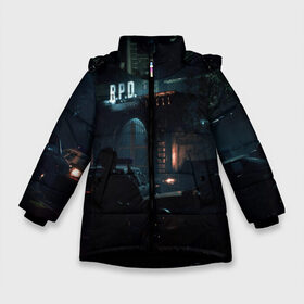 Зимняя куртка для девочек 3D с принтом Resident Evil 2 в Санкт-Петербурге, ткань верха — 100% полиэстер; подклад — 100% полиэстер, утеплитель — 100% полиэстер. | длина ниже бедра, удлиненная спинка, воротник стойка и отстегивающийся капюшон. Есть боковые карманы с листочкой на кнопках, утяжки по низу изделия и внутренний карман на молнии. 

Предусмотрены светоотражающий принт на спинке, радужный светоотражающий элемент на пуллере молнии и на резинке для утяжки. | biohazard | biohazard 7 | crocodile | fang | game | hand | monster | new umbrella | resident evil | resident evil 7 | umbrella | umbrella corp | umbrella corporation | zombie