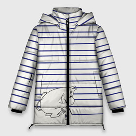 Женская зимняя куртка 3D с принтом Муми-тролль рисует полосы в Санкт-Петербурге, верх — 100% полиэстер; подкладка — 100% полиэстер; утеплитель — 100% полиэстер | длина ниже бедра, силуэт Оверсайз. Есть воротник-стойка, отстегивающийся капюшон и ветрозащитная планка. 

Боковые карманы с листочкой на кнопках и внутренний карман на молнии | moomin | mumintroll | кисточка | краска | краски | линии | мумитроль | полоски | снорк   (вместо арт 1711113) | тельняшка