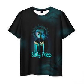 Мужская футболка 3D с принтом Sally Face в Санкт-Петербурге, 100% полиэфир | прямой крой, круглый вырез горловины, длина до линии бедер | sally face | гизмо | девид | девочка | игра | лари | ларри | мальчик | маска | мрачная | на лице | пых | с протезом | сал | сали | салли | салли фейс | фейс | фэйс | эддисон | эшли