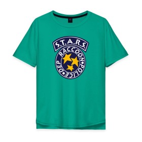 Мужская футболка хлопок Oversize с принтом S.T.A.R.S. RACCOON CITY в Санкт-Петербурге, 100% хлопок | свободный крой, круглый ворот, “спинка” длиннее передней части | Тематика изображения на принте: ada wong | biohazard | game | gamer | leon | logo | mistic | raccoon city | re2 | resident evil 2 | rpd | stars | umbrella | ада вонг | амбрелла | зомби | игра | мистика | ужасы