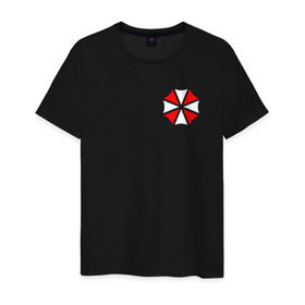 Мужская футболка хлопок с принтом UMBRELLA CORP (НА СПИНЕ) в Санкт-Петербурге, 100% хлопок | прямой крой, круглый вырез горловины, длина до линии бедер, слегка спущенное плечо. | ada wong | biohazard | game | gamer | leon | logo | mistic | raccoon city | re2 | resident evil 2 | rpd | stars | umbrella | ада вонг | амбрелла | зомби | игра | мистика | ужасы