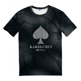 Мужская футболка 3D с принтом Kakegurui в Санкт-Петербурге, 100% полиэфир | прямой крой, круглый вырез горловины, длина до линии бедер | compulsive gambler | kakegurui | yumeko | анидаб | аниме | аримэ | безумный азарт | дорама | ёнкома | какегуру | какегуруи | манга | мидари | мэари саотомэ | рёта сузуи | юмэко джабами