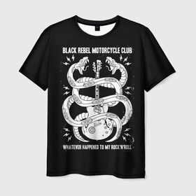 Мужская футболка 3D с принтом Black Rebel Motorcycle Club в Санкт-Петербурге, 100% полиэфир | прямой крой, круглый вырез горловины, длина до линии бедер | Тематика изображения на принте: black rebel motorcycle club | brmc | rock | группы | инди | музыка | рок | рок н ролл