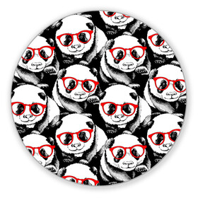 Коврик для мышки круглый с принтом Панды в красных очках в Санкт-Петербурге, резина и полиэстер | круглая форма, изображение наносится на всю лицевую часть | animals | bears | funny | head | muzzl | pandas | red | весёлые | взгляд | голова | графика | животные | искусство | картинка | красивый | красные | крутой | медведи | мода | модный | молодёжная | очки | панды | рисунок