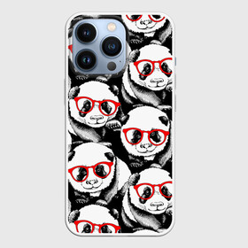 Чехол для iPhone 13 Pro с принтом Панды в красных очках в Санкт-Петербурге,  |  | animals | bears | funny | head | muzzl | pandas | red | весёлые | взгляд | голова | графика | животные | искусство | картинка | красивый | красные | крутой | медведи | мода | модный | молодёжная | очки | панды | рисунок