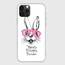 Чехол для iPhone 12 Pro Max с принтом Best Friends Forever в Санкт-Петербурге, Силикон |  | animal | best friends | forever | hare | hearts | love | rabbit | белый | графика | друзья | животное | заяц | искусство | картинка | кролик | крутой | лучшие | лучший | любоввь | модный | навсегда | очки | полосатые | рисунок