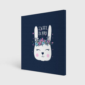 Холст квадратный с принтом Sweet bunny в Санкт-Петербурге, 100% ПВХ |  | art | creat | drawing | graphics | picture | белый | влюбленный | графика | день святого валентина | заяц | зеленый | искусство | картинка | кролик | крутой | лучший | любовь | модный | подарок | праздник | пушистый