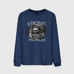 Мужской свитшот хлопок с принтом Викинг в Санкт-Петербурге, 100% хлопок |  | viking | викинг | викинги | дракар | драккар | честь