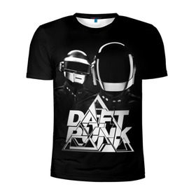 Мужская футболка 3D спортивная с принтом Daft Punk в Санкт-Петербурге, 100% полиэстер с улучшенными характеристиками | приталенный силуэт, круглая горловина, широкие плечи, сужается к линии бедра | Тематика изображения на принте: daft punk | electronic | house | human | music | robot | дафт панк | музыка | синти поп | хаус | электроника