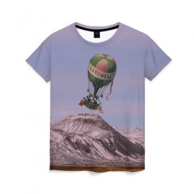 Женская футболка 3D с принтом Воздушный шар в Санкт-Петербурге, 100% полиэфир ( синтетическое хлопкоподобное полотно) | прямой крой, круглый вырез горловины, длина до линии бедер | 