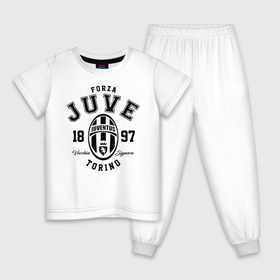 Детская пижама хлопок с принтом Ювентус в Санкт-Петербурге, 100% хлопок |  брюки и футболка прямого кроя, без карманов, на брюках мягкая резинка на поясе и по низу штанин
 | bianconeri | juve | juventus | италия | роналду | серия а | турин | форма | футбол | футболист | футбольная | футбольный клуб | черно белые | юве | ювентус