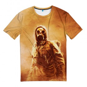 Мужская футболка 3D с принтом Апокалипсис в Санкт-Петербурге, 100% полиэфир | прямой крой, круглый вырез горловины, длина до линии бедер | апокалипсис | конец света | противогаз | солдат | ядерное оружие