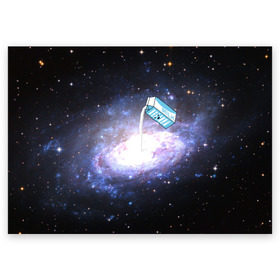 Поздравительная открытка с принтом Milky Way в Санкт-Петербурге, 100% бумага | плотность бумаги 280 г/м2, матовая, на обратной стороне линовка и место для марки
 | cosmos | milk | nasa | space | космос | млечный путь | молоко