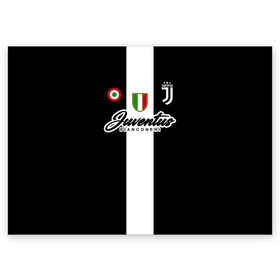 Поздравительная открытка с принтом Ювентус в Санкт-Петербурге, 100% бумага | плотность бумаги 280 г/м2, матовая, на обратной стороне линовка и место для марки
 | bianconeri | juve | juventus | италия | роналду | серия а | турин | форма | футбол | футболист | футбольная | футбольный клуб | черно белые | юве | ювентус