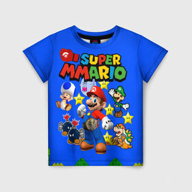 Детская футболка 3D с принтом Mario MMA в Санкт-Петербурге, 100% гипоаллергенный полиэфир | прямой крой, круглый вырез горловины, длина до линии бедер, чуть спущенное плечо, ткань немного тянется | bad boy | mma | драка | марио | мма