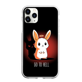 Чехол для iPhone 11 Pro матовый с принтом Go to hell в Санкт-Петербурге, Силикон |  | ад | ангел | дьявол | зайчик | заяц | нимб | рожки | тень | ушки