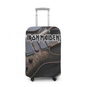 Чехол для чемодана 3D с принтом Iron Maiden в Санкт-Петербурге, 86% полиэфир, 14% спандекс | двустороннее нанесение принта, прорези для ручек и колес | бас | британия | брюс дикинсон | гитара | группа | дева | железная | метал | нико макбрэйн | рок | стив харрис | хеви | яник герс