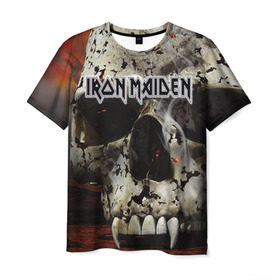 Мужская футболка 3D с принтом Iron Maiden в Санкт-Петербурге, 100% полиэфир | прямой крой, круглый вырез горловины, длина до линии бедер | Тематика изображения на принте: бас | британия | брюс дикинсон | гитара | группа | дева | железная | метал | нико макбрэйн | рок | стив харрис | хеви | яник герс