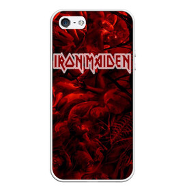 Чехол для iPhone 5/5S матовый с принтом Iron Maiden в Санкт-Петербурге, Силикон | Область печати: задняя сторона чехла, без боковых панелей | бас | британия | брюс дикинсон | гитара | группа | дева | железная | метал | нико макбрэйн | рок | стив харрис | хеви | яник герс