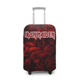 Чехол для чемодана 3D с принтом Iron Maiden в Санкт-Петербурге, 86% полиэфир, 14% спандекс | двустороннее нанесение принта, прорези для ручек и колес | бас | британия | брюс дикинсон | гитара | группа | дева | железная | метал | нико макбрэйн | рок | стив харрис | хеви | яник герс
