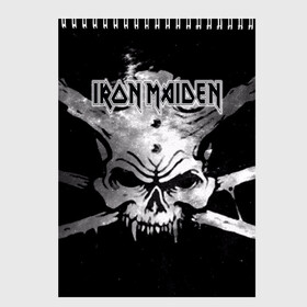 Скетчбук с принтом Iron Maiden в Санкт-Петербурге, 100% бумага
 | 48 листов, плотность листов — 100 г/м2, плотность картонной обложки — 250 г/м2. Листы скреплены сверху удобной пружинной спиралью | бас | британия | брюс дикинсон | гитара | группа | дева | железная | метал | нико макбрэйн | рок | стив харрис | хеви | яник герс