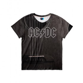 Детская футболка 3D с принтом AC/DC в Санкт-Петербурге, 100% гипоаллергенный полиэфир | прямой крой, круглый вырез горловины, длина до линии бедер, чуть спущенное плечо, ткань немного тянется | австралийская | ангус янг | блюз | группа | малькольм янг | рок | рок н ролл | стиви янг | хард