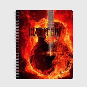 Тетрадь с принтом Led Zeppelin в Санкт-Петербурге, 100% бумага | 48 листов, плотность листов — 60 г/м2, плотность картонной обложки — 250 г/м2. Листы скреплены сбоку удобной пружинной спиралью. Уголки страниц и обложки скругленные. Цвет линий — светло-серый
 | Тематика изображения на принте: блюз рок | британская | группа | джимми пейдж | джон пол джонс | роберт плант | рок | фолк рок | хард рок | хеви метал