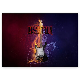 Поздравительная открытка с принтом Led Zeppelin в Санкт-Петербурге, 100% бумага | плотность бумаги 280 г/м2, матовая, на обратной стороне линовка и место для марки
 | Тематика изображения на принте: блюз рок | британская | группа | джимми пейдж | джон пол джонс | роберт плант | рок | фолк рок | хард рок | хеви метал