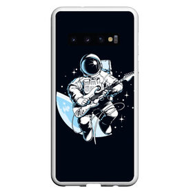 Чехол для Samsung Galaxy S10 с принтом Space rock в Санкт-Петербурге, Силикон | Область печати: задняя сторона чехла, без боковых панелей | Тематика изображения на принте: astronaut | cosmos | glare | guitar | infinity | music | planet | reflection | space suit | stars | sun | universe | астронавт | бесконечность | блик | вселенная | гитара | звезды | космонавт | космос | музыка | отражение | планета | рисунок | рок