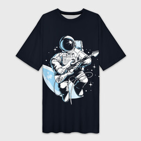 Платье-футболка 3D с принтом Space rock в Санкт-Петербурге,  |  | Тематика изображения на принте: astronaut | cosmos | glare | guitar | infinity | music | planet | reflection | space suit | stars | sun | universe | астронавт | бесконечность | блик | вселенная | гитара | звезды | космонавт | космос | музыка | отражение | планета | рисунок | рок