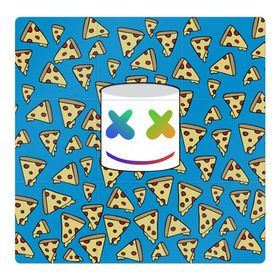 Магнитный плакат 3Х3 с принтом Marshmello Pizza в Санкт-Петербурге, Полимерный материал с магнитным слоем | 9 деталей размером 9*9 см | 
