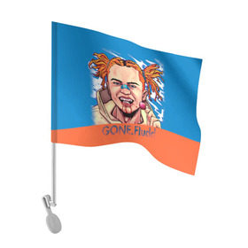 Флаг для автомобиля с принтом Gone.Fludd (art) в Санкт-Петербурге, 100% полиэстер | Размер: 30*21 см | fludd | gone | gone.fludd | mambl | rap | гон флад | кубик льда | мамбл | реп | сахарный человек