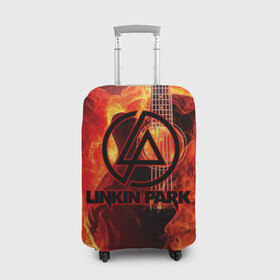 Чехол для чемодана 3D с принтом Linkin Park  в Санкт-Петербурге, 86% полиэфир, 14% спандекс | двустороннее нанесение принта, прорези для ручек и колес | американская | группа | линкин | майк шинода | метал | музыка | ню | парк | поп | рок | рэп | феникс фаррелл | честер беннингтон | электроник