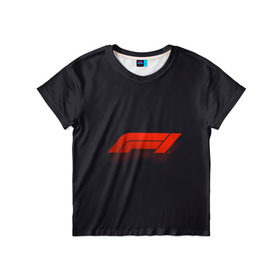 Детская футболка 3D с принтом Formula 1 Logo в Санкт-Петербурге, 100% гипоаллергенный полиэфир | прямой крой, круглый вырез горловины, длина до линии бедер, чуть спущенное плечо, ткань немного тянется | Тематика изображения на принте: formula | лого | формула