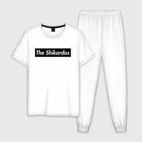 Мужская пижама хлопок с принтом The Shikardos в Санкт-Петербурге, 100% хлопок | брюки и футболка прямого кроя, без карманов, на брюках мягкая резинка на поясе и по низу штанин
 | бест | заебест | замечательно | клёво | супер | шикардос | шикарно