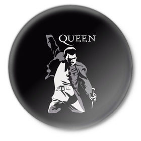 Значок с принтом Queen в Санкт-Петербурге,  металл | круглая форма, металлическая застежка в виде булавки | queen | брайан мэи | британская | группа | джон дикон | королева | роджер тейлор | рок | фредди меркьюри