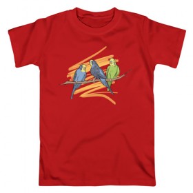 Мужская футболка хлопок с принтом Попугай в Санкт-Петербурге, 100% хлопок | прямой крой, круглый вырез горловины, длина до линии бедер, слегка спущенное плечо. | bird | попугаи | попугай | птица | птицы