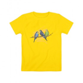 Детская футболка хлопок с принтом Попугай в Санкт-Петербурге, 100% хлопок | круглый вырез горловины, полуприлегающий силуэт, длина до линии бедер | Тематика изображения на принте: bird | попугаи | попугай | птица | птицы