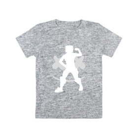 Детская футболка хлопок с принтом FORTNITE x MARSHMELLO в Санкт-Петербурге, 100% хлопок | круглый вырез горловины, полуприлегающий силуэт, длина до линии бедер | Тематика изображения на принте: 