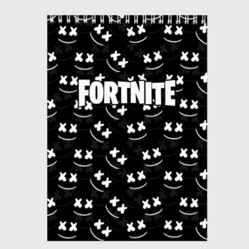 Скетчбук с принтом FORTNITE x MARSHMELLO в Санкт-Петербурге, 100% бумага
 | 48 листов, плотность листов — 100 г/м2, плотность картонной обложки — 250 г/м2. Листы скреплены сверху удобной пружинной спиралью | 2019 | armor | armour | cybersport | esport | fortnite | game | llama | logo | броня | игра | киберспорт | лама | фиолетовый | фирменные цвета | фортнайт