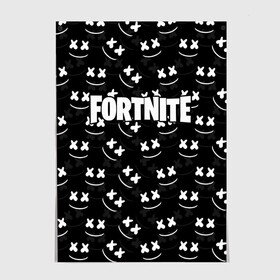 Постер с принтом FORTNITE x MARSHMELLO в Санкт-Петербурге, 100% бумага
 | бумага, плотность 150 мг. Матовая, но за счет высокого коэффициента гладкости имеет небольшой блеск и дает на свету блики, но в отличии от глянцевой бумаги не покрыта лаком | 2019 | armor | armour | cybersport | esport | fortnite | game | llama | logo | броня | игра | киберспорт | лама | фиолетовый | фирменные цвета | фортнайт