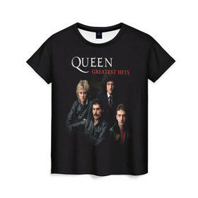 Женская футболка 3D с принтом Queen в Санкт-Петербурге, 100% полиэфир ( синтетическое хлопкоподобное полотно) | прямой крой, круглый вырез горловины, длина до линии бедер | queen | богемская рапсодия | брайан мэи | британская | группа | королева | роджер тейлор | рок | фредди меркьюри