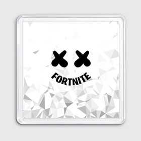 Магнит 55*55 с принтом FORTNITE x MARSHMELLO в Санкт-Петербурге, Пластик | Размер: 65*65 мм; Размер печати: 55*55 мм | Тематика изображения на принте: 2019 | armor | armour | cybersport | esport | fortnite | game | llama | logo | броня | игра | киберспорт | лама | фиолетовый | фирменные цвета | фортнайт