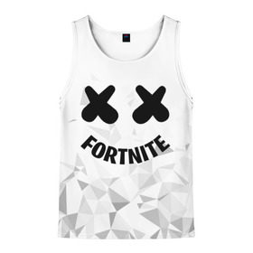 Мужская майка 3D с принтом FORTNITE x MARSHMELLO в Санкт-Петербурге, 100% полиэстер | круглая горловина, приталенный силуэт, длина до линии бедра. Пройма и горловина окантованы тонкой бейкой | Тематика изображения на принте: 2019 | armor | armour | cybersport | esport | fortnite | game | llama | logo | броня | игра | киберспорт | лама | фиолетовый | фирменные цвета | фортнайт