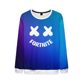 Мужской свитшот 3D с принтом FORTNITE x MARSHMELLO в Санкт-Петербурге, 100% полиэстер с мягким внутренним слоем | круглый вырез горловины, мягкая резинка на манжетах и поясе, свободная посадка по фигуре | 2019 | armor | armour | cybersport | esport | fortnite | game | llama | logo | броня | игра | киберспорт | лама | фиолетовый | фирменные цвета | фортнайт