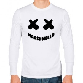 Мужской лонгслив хлопок с принтом MARSHMELLO в Санкт-Петербурге, 100% хлопок |  | dj | marshmello | usa | америка | клубная музыка | маршмелло | музыка | музыкант