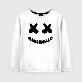 Детский лонгслив хлопок с принтом MARSHMELLO в Санкт-Петербурге, 100% хлопок | круглый вырез горловины, полуприлегающий силуэт, длина до линии бедер | dj | marshmello | usa | америка | клубная музыка | маршмелло | музыка | музыкант