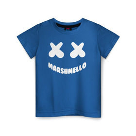 Детская футболка хлопок с принтом MARSHMELLO в Санкт-Петербурге, 100% хлопок | круглый вырез горловины, полуприлегающий силуэт, длина до линии бедер | 