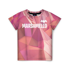 Детская футболка 3D с принтом Marshmello в Санкт-Петербурге, 100% гипоаллергенный полиэфир | прямой крой, круглый вырез горловины, длина до линии бедер, чуть спущенное плечо, ткань немного тянется | chris comstock | electronic | joytime iii | marshmallow | marshmello | клубная | маршмелло | маршмеллоу | электронная музыка